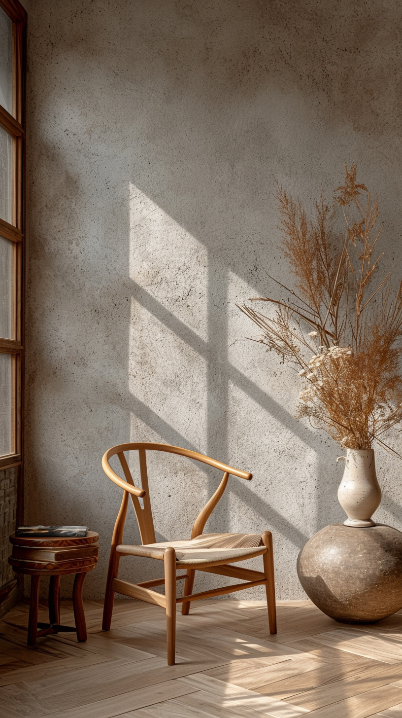 AI generated: Midjourney prompt: create a photorealistic image showcasing the timel... (Midjourney - Interior Design)