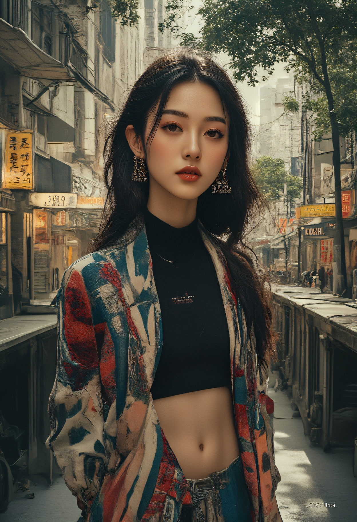 AI generated: FLUX prompt: large format, Street fashion shot from a distance ... (FLUX - Fashion)