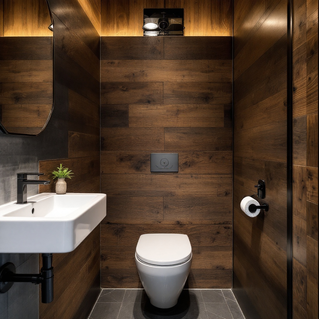 Small Window Wc FLUX prompt: A small WC with no windows in a restaurant i...