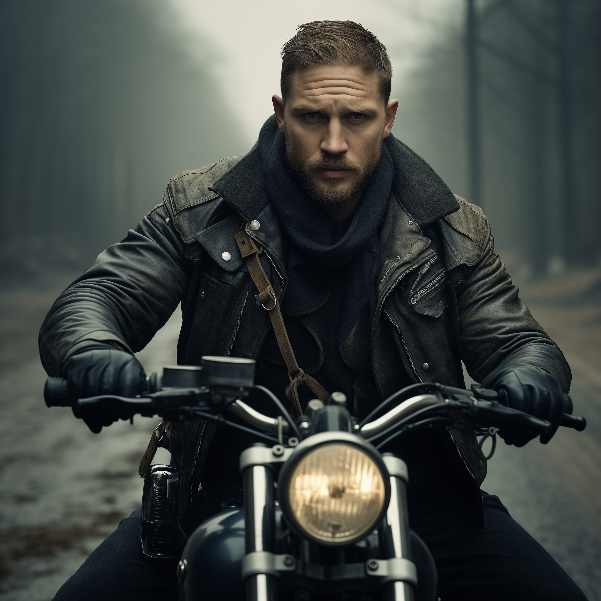 AI generated: Tom Hardy riding (Midjourney - Photography)
