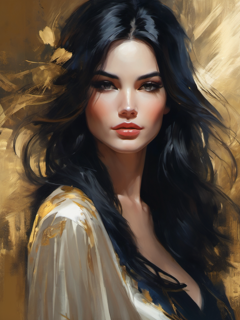 AI generated: Stable Diffusion prompt: half-body portrait of a seductive woman wearing a ... (Stable Diffusion - Portraits)