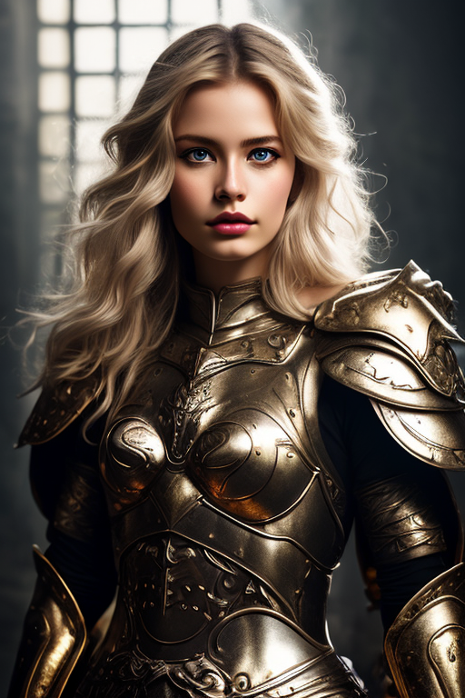 Deliberate prompt: mj, close up of a gorgeous female warrior archange... - Deliberate