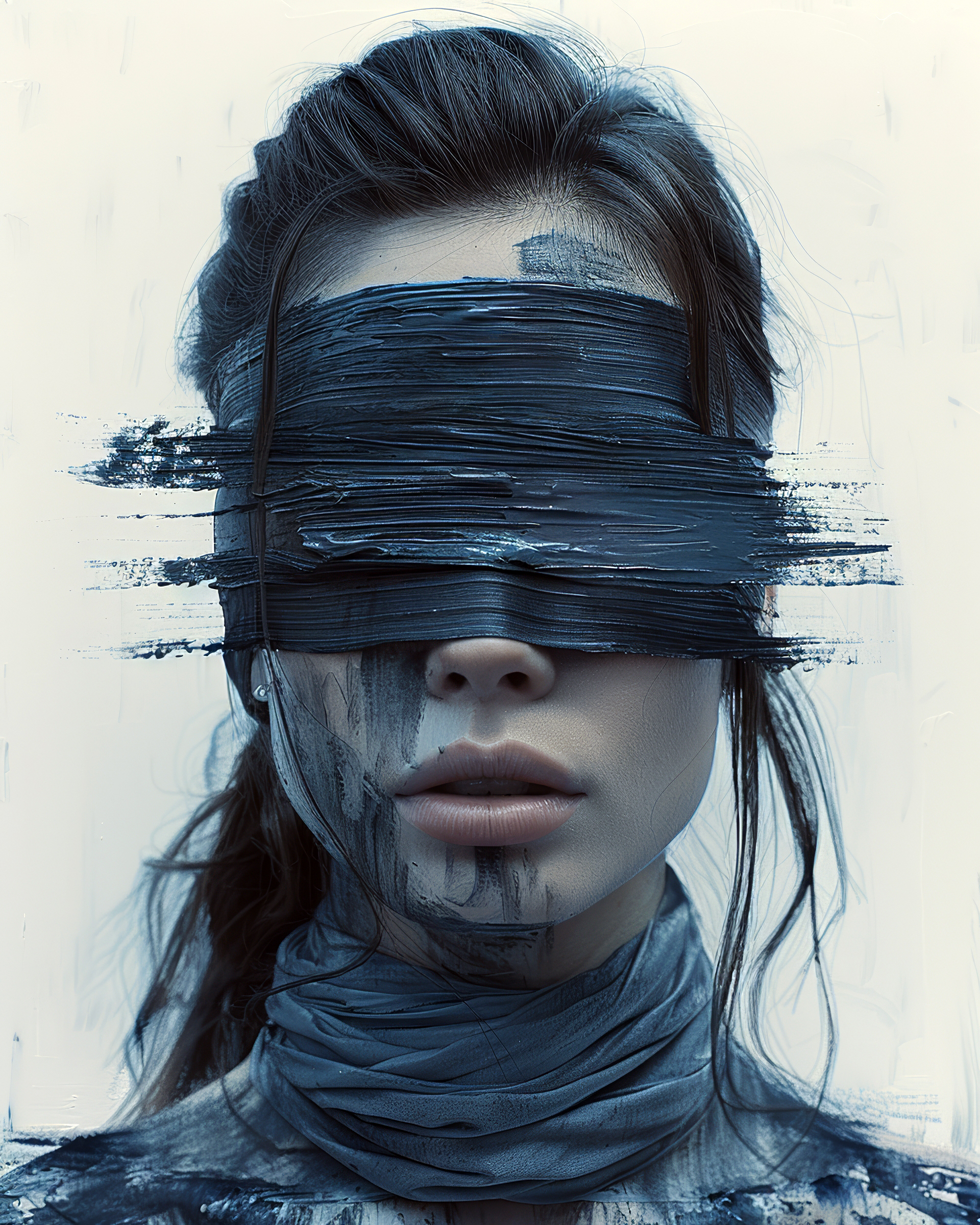 AI generated: Blindfolded with Brushstrokes (Midjourney - Portraits)