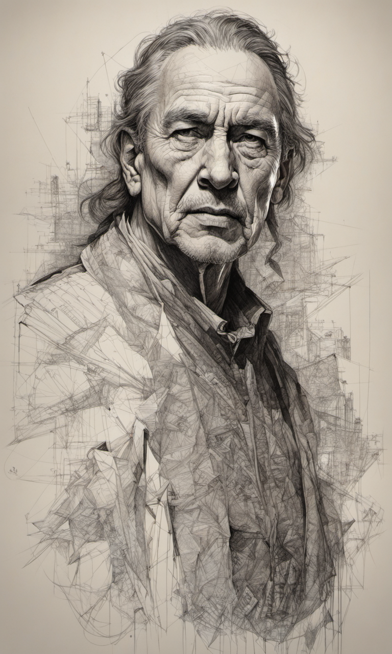 AI generated: Stable Diffusion prompt: portrait of man, pen and ink, intricate line drawi... (Stable Diffusion - Portraits)