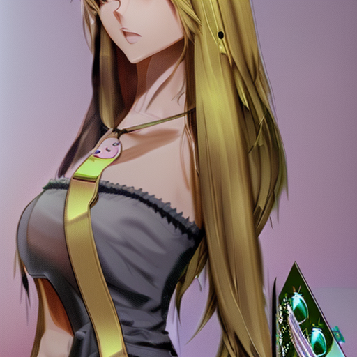 Stable Diffusion prompt: anime girl with long blonde hair...