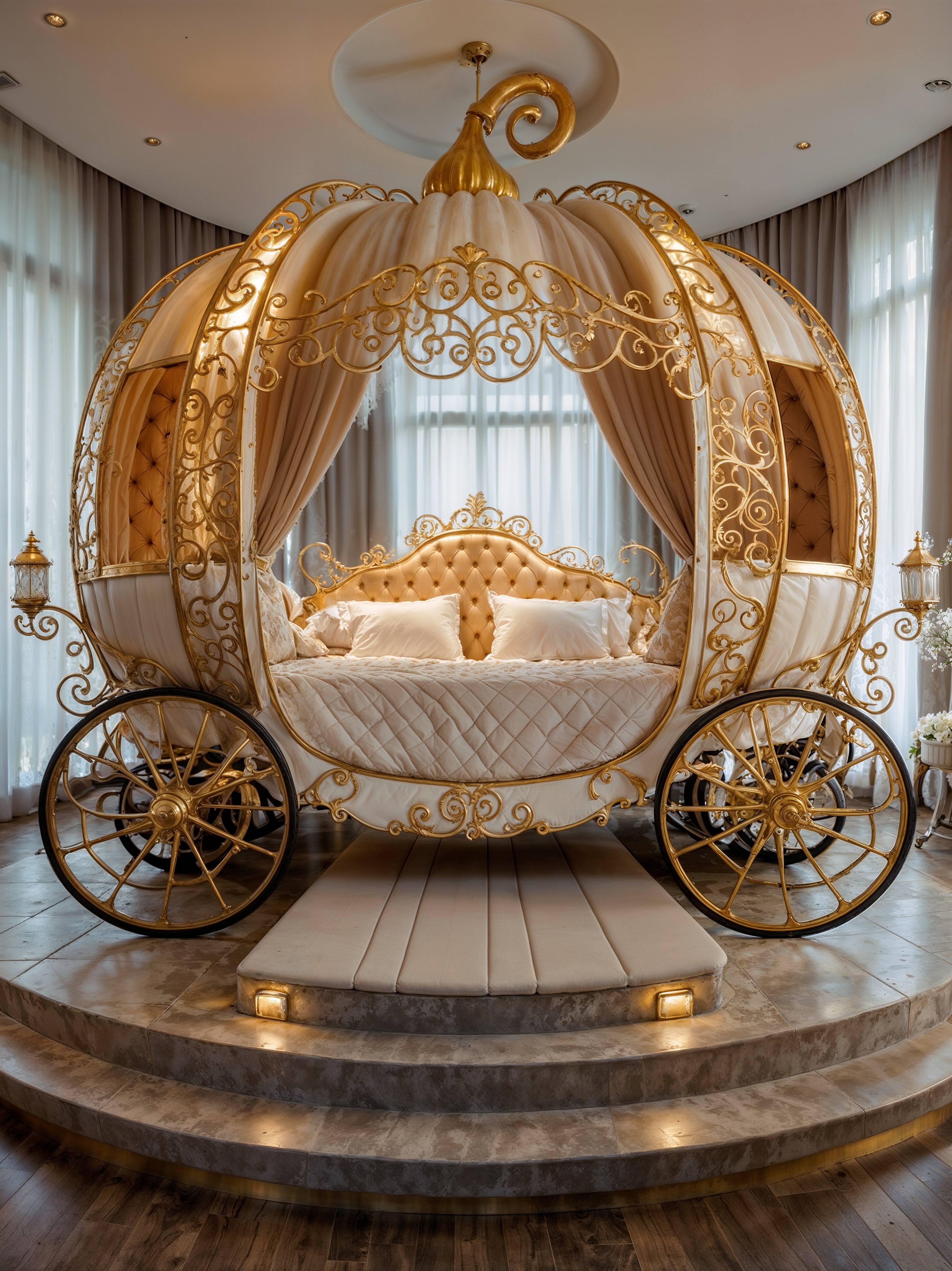 AI generated: Carriage Bedroom (SD XL - Interior Design)