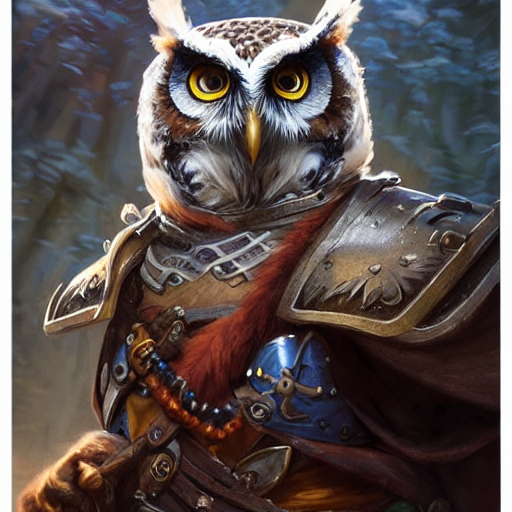 Stable Diffusion prompt: a detailed portrait of an owl wi...