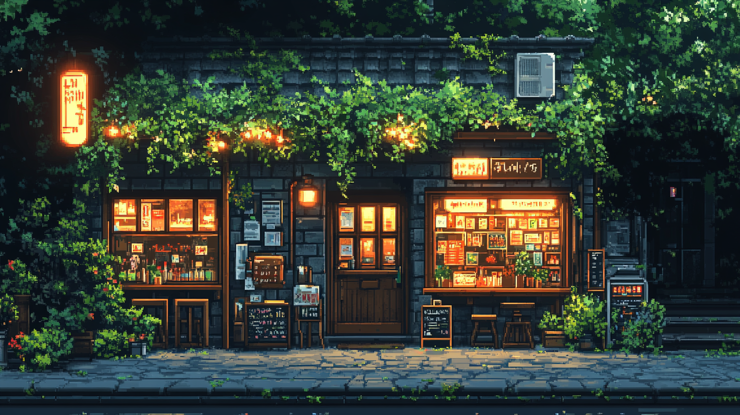 صورة مولدة بالذكاء الاصطناعي: Midjourney prompt: pixel art nintendo mtm for xbox live 2. The restau... (نموذج Midjourney - تصوير فوتوغرافي)