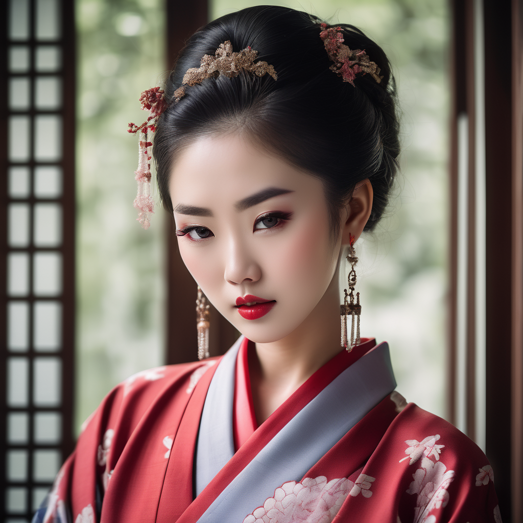 Stable Diffusion prompt: Beautiful Asian woman, porcelain...
