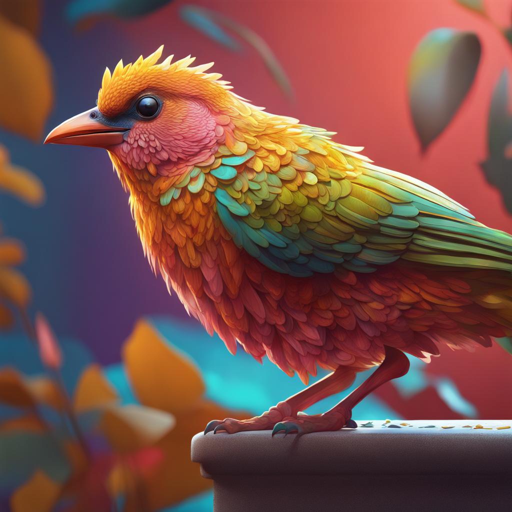 صورة مولدة بالذكاء الاصطناعي: Colorful Tiny Bird (نموذج Stable Diffusion - تصوير فوتوغرافي)