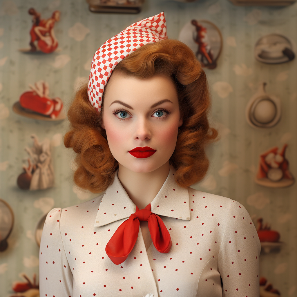 صورة مولدة بالذكاء الاصطناعي: Midjourney prompt: 40's style lady (نموذج Midjourney - صور شخصية)