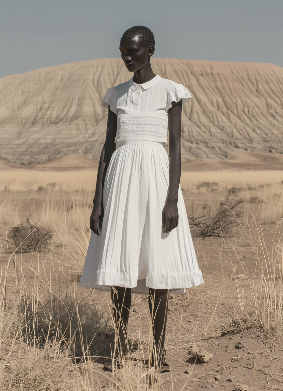 AI generated: Midjourney prompt: In the style of William Klein, extremely thin and ... (Midjourney - Fashion)
