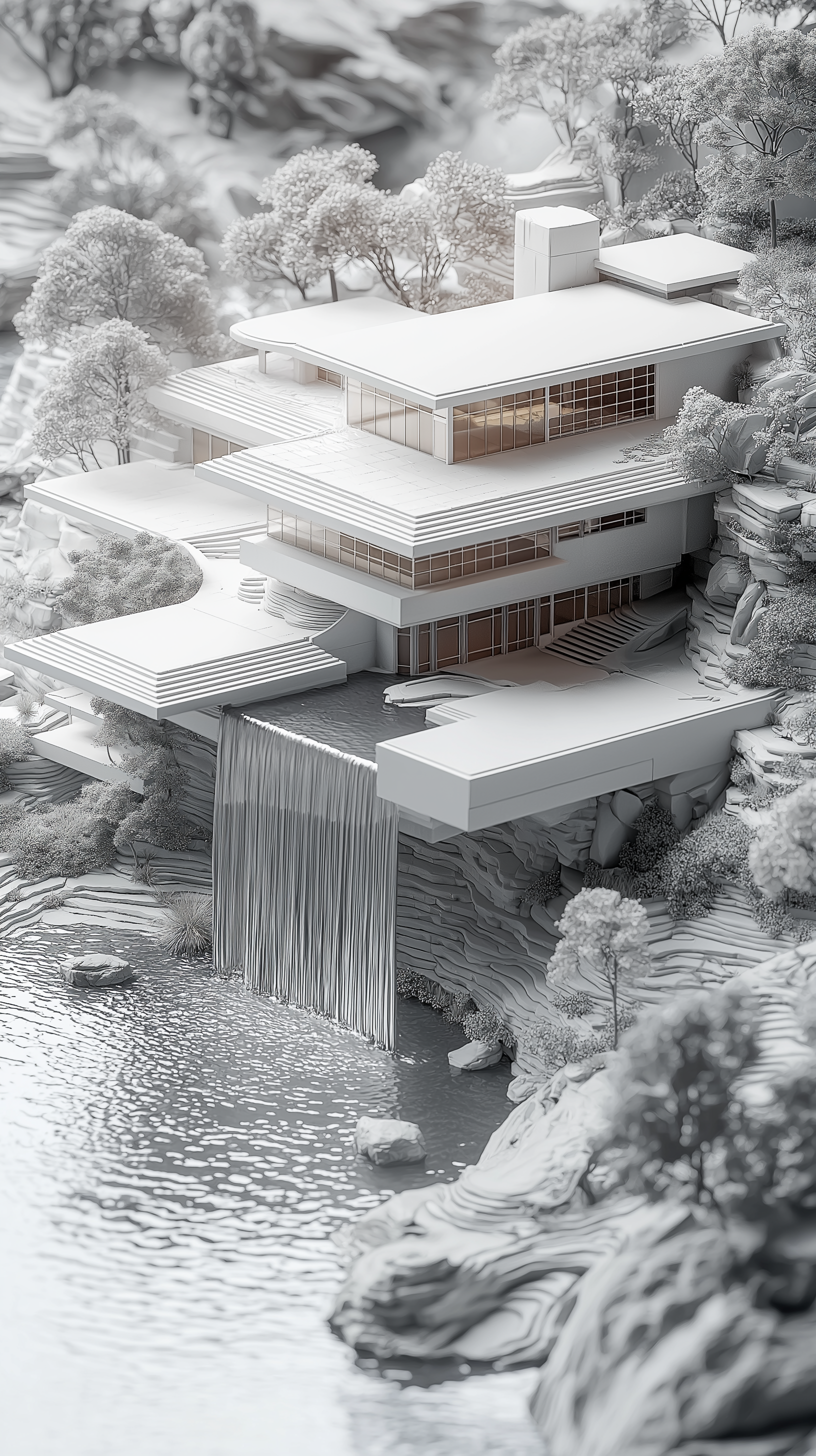 AI generated: Midjourney prompt: 3d modeling, isometric, iconic architecture, Frank... (Midjourney - Architecture)