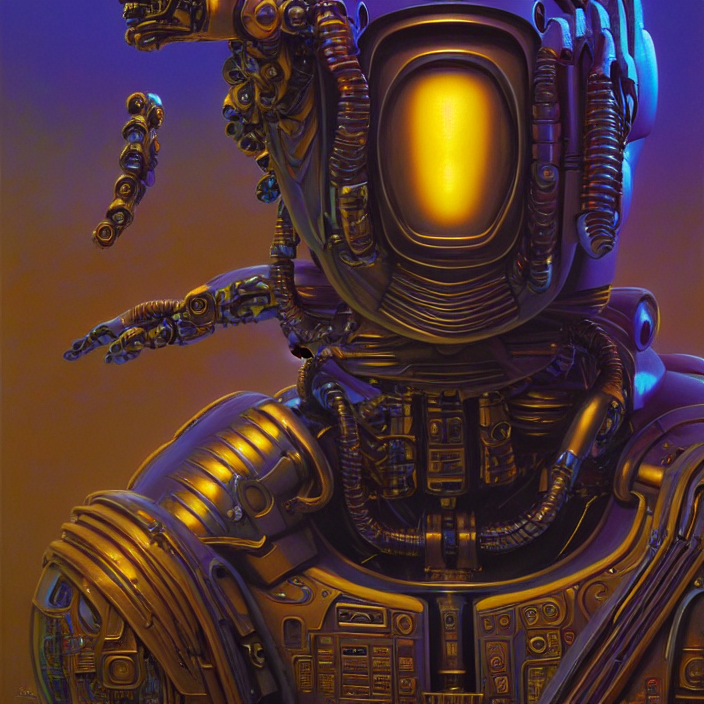 Stable Diffusion prompt: cinematic bust portrait of psych...