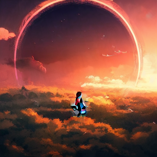 AI generated: Stable Diffusion prompt: Aerial view of stratocumulus forming a circular po... (Stable Diffusion - Anime)