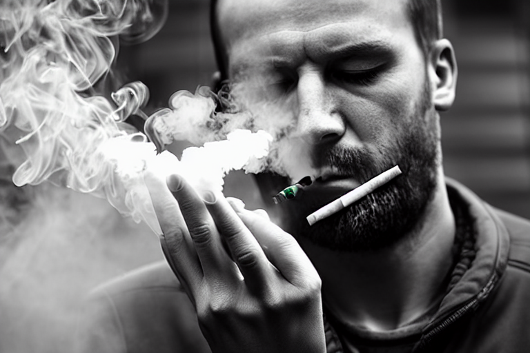 Stable Diffusion prompt: Novosibirsk, man, smoking, sigarete