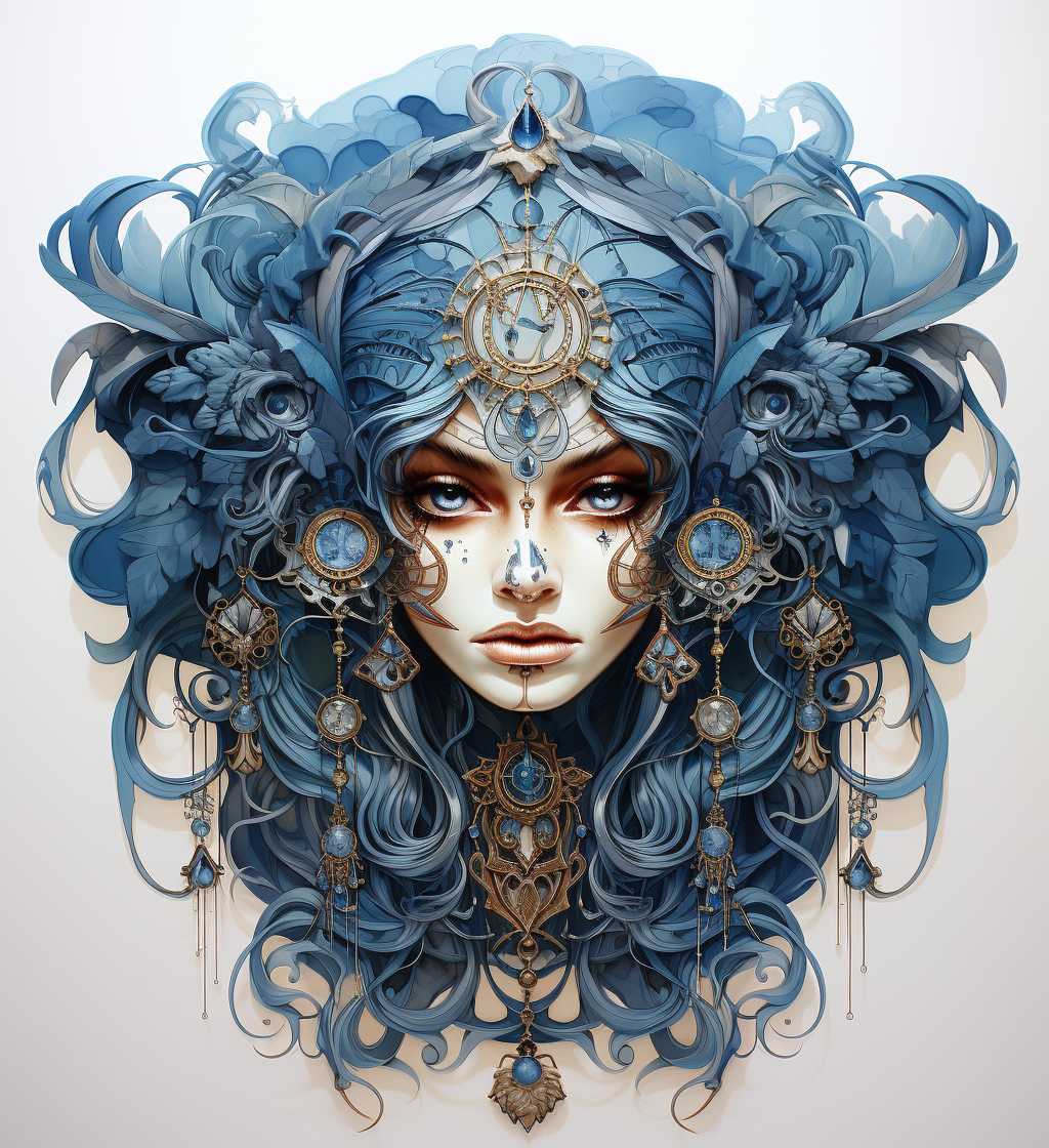 Midjourney prompt: skull moth by michaell knia, in the style of cyan ... - Midjourney