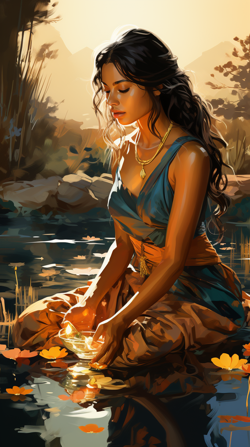 AI generated: Midjourney prompt: Vector illustration of a beautiful indian woman fe... (Midjourney - Portraits)