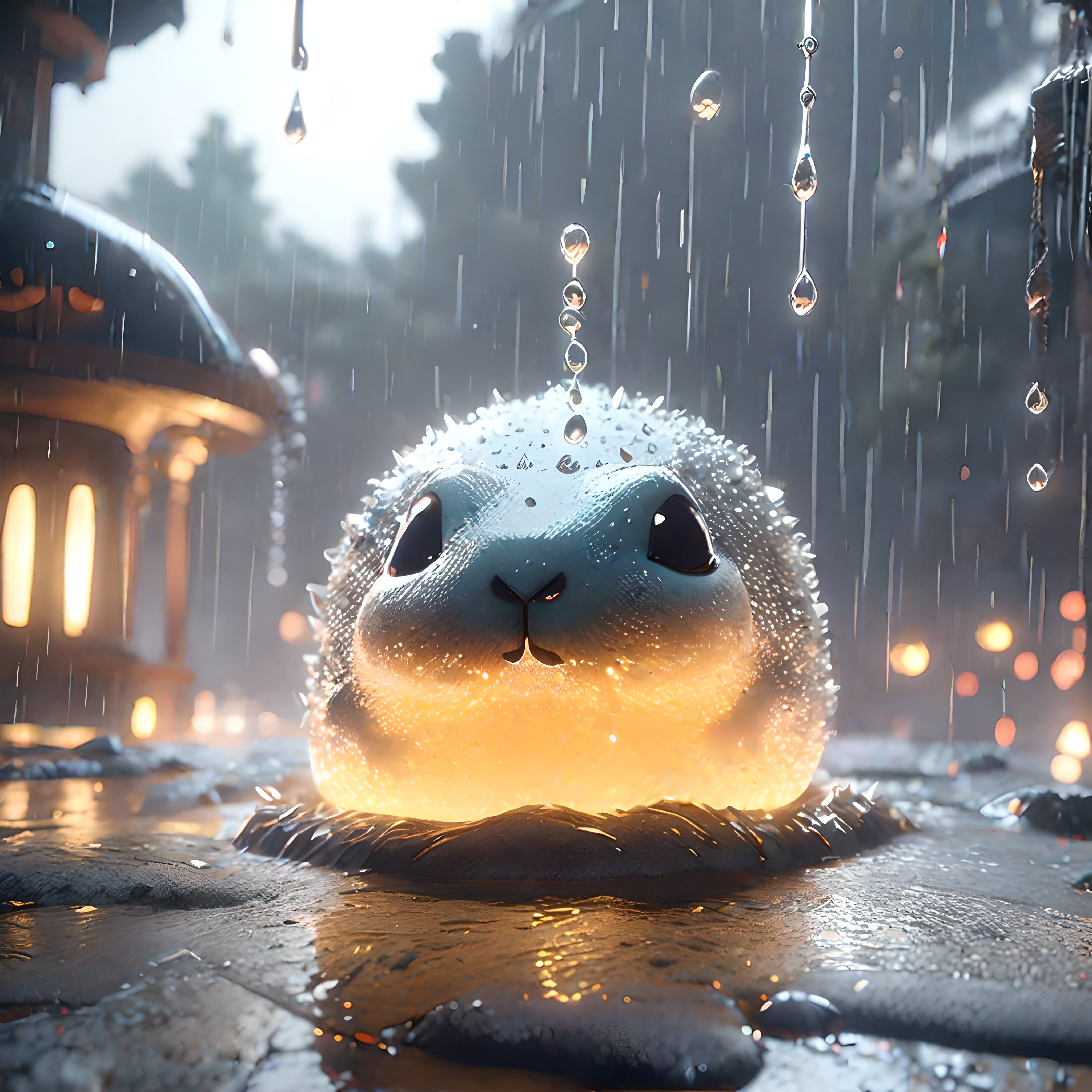 AI generated: Stable Diffusion prompt: An image of a Rain World slugcat, particles in the... (Stable Diffusion - 3d Renders)