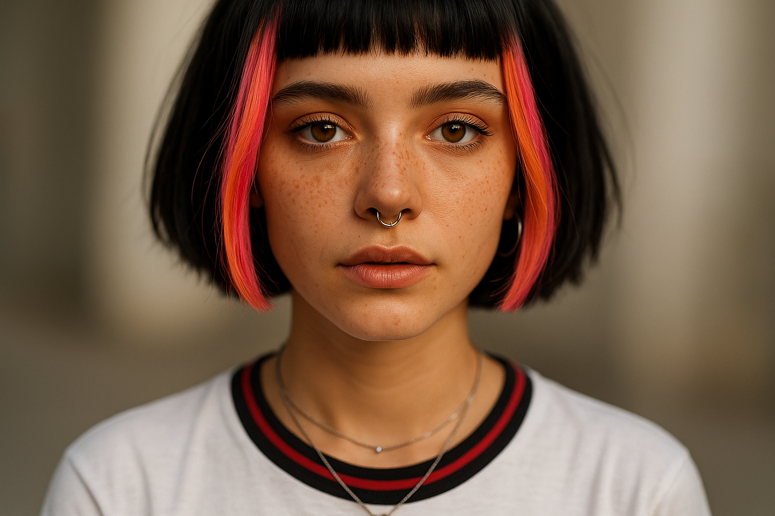 Sora prompt: Close-up portrait of a young person with a short b... - Sora