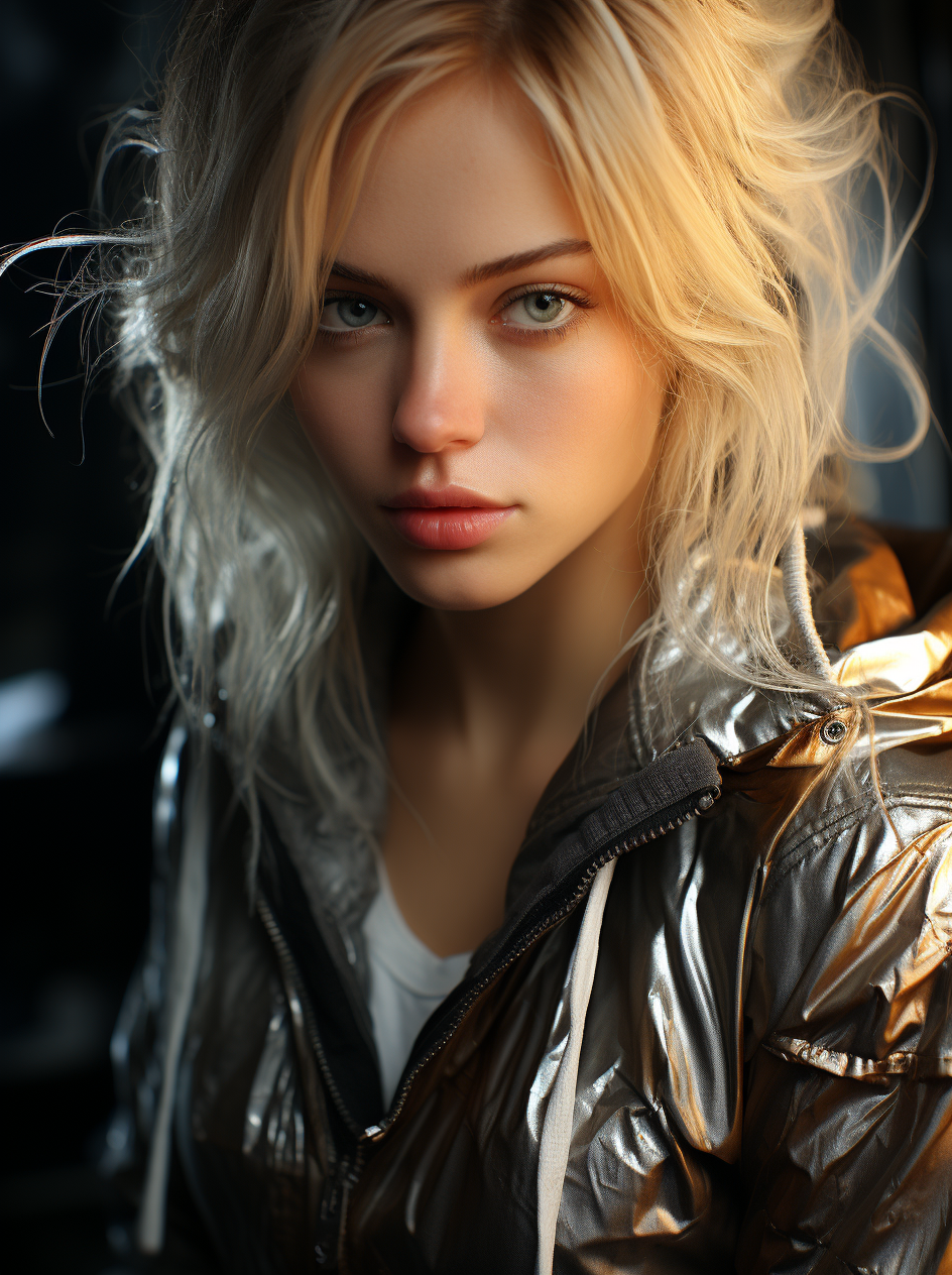صورة مولدة بالذكاء الاصطناعي: Midjourney prompt: screenshot shows a woman who has a blonde hair, in... (نموذج Midjourney - تصوير فوتوغرافي)