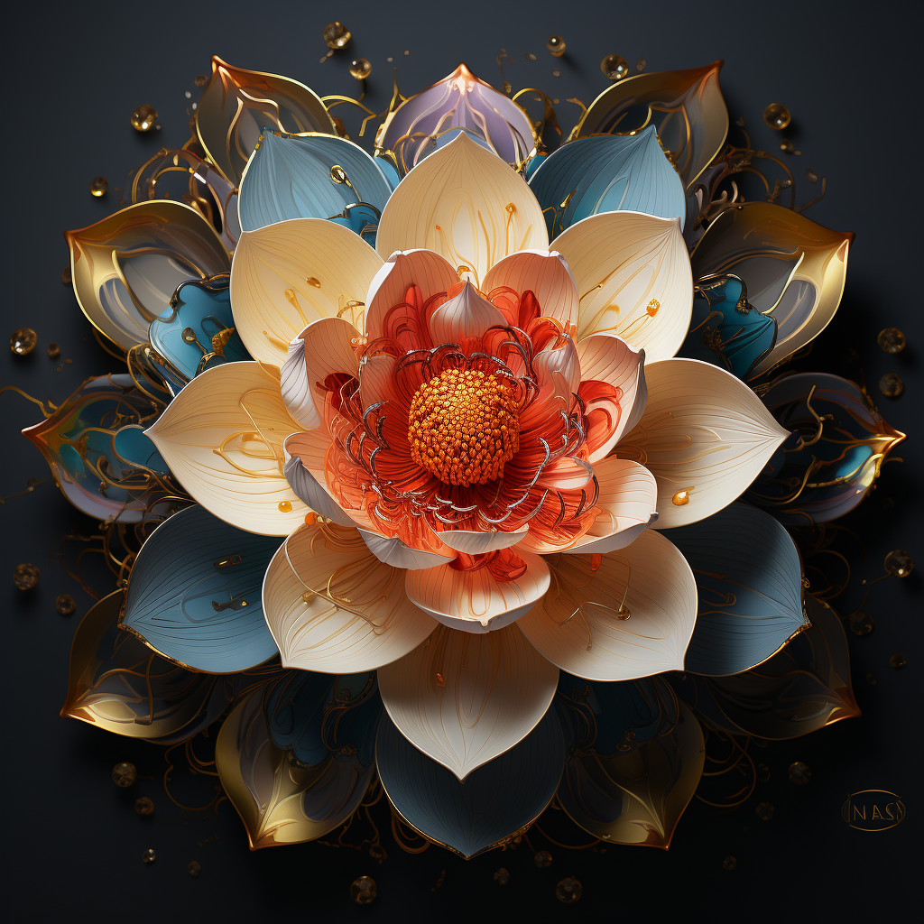 صورة مولدة بالذكاء الاصطناعي: Midjourney prompt: lotus --ar 1:1 --s 750 --v 5.2 (نموذج Midjourney - صور شخصية)