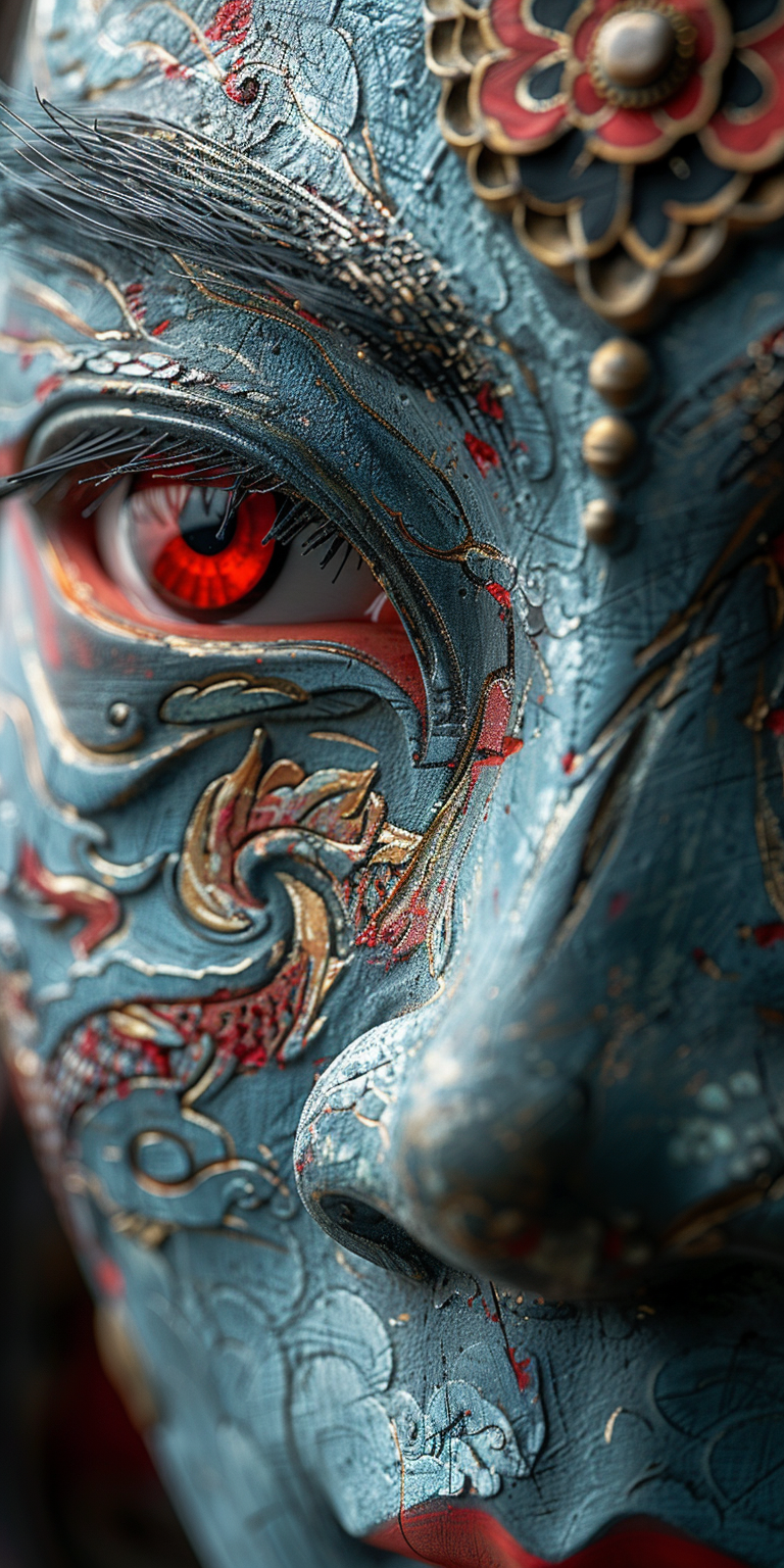 AI generated: Midjourney prompt: A close-up of an ancient Japanese sculpture with r... (Midjourney - Photography)