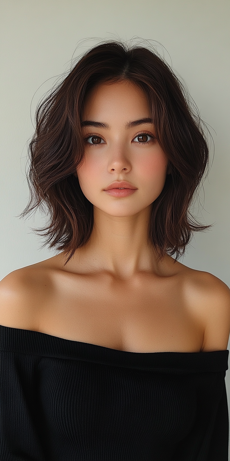 AI generated: Midjourney prompt: Photo of a beautiful Japanese woman wearing a blac... (Midjourney - Photography)
