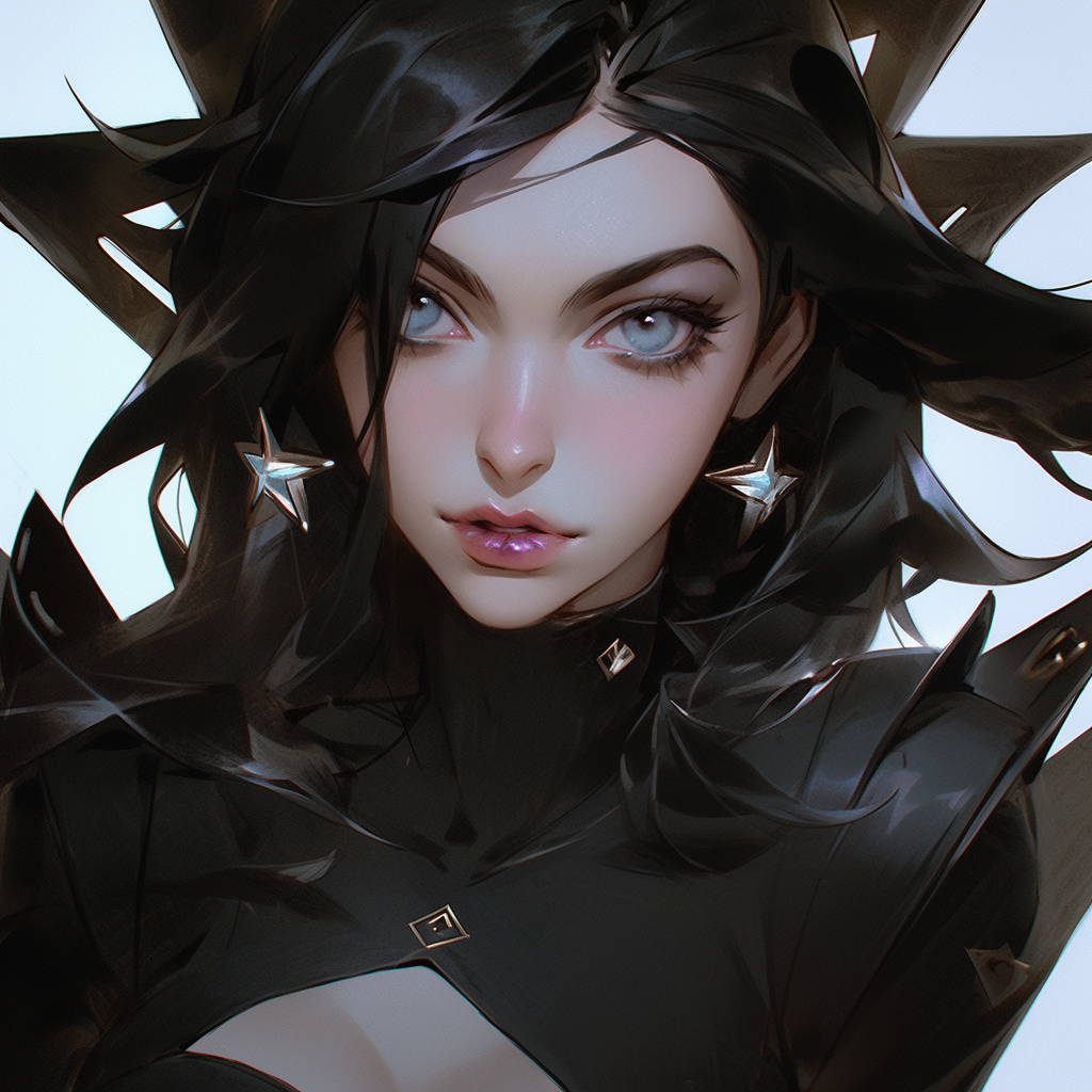 Midjourney prompt: league of legends girl, cute, e girl, goth girl, s... - Midjourney