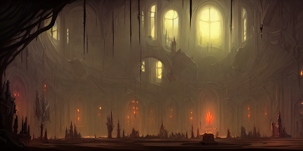 Stable Diffusion prompt: dark sinister vampire lair inter...
