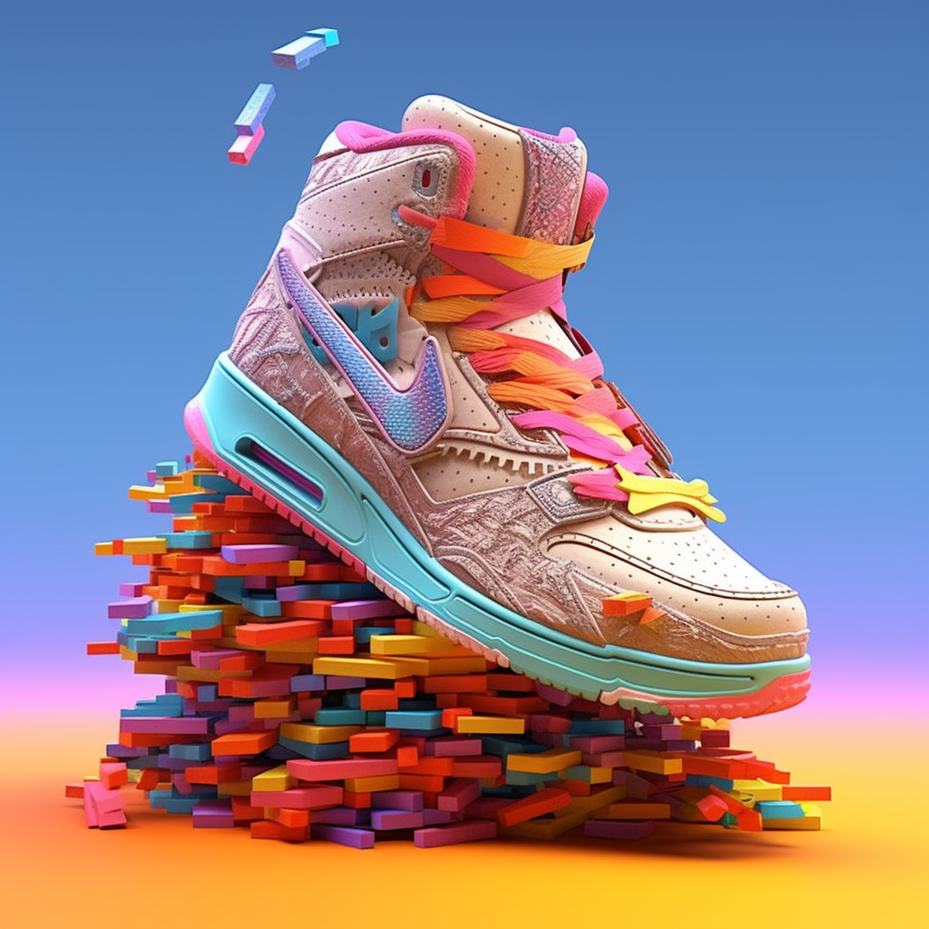 Midjourney prompt: sneakers in the style of Nike Airs made of dried f... - Midjourney