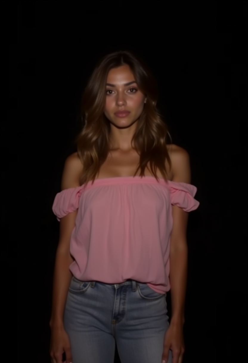 AI generated: FLUX prompt: A young woman with olive skin and loose, wavy brow... (FLUX - Photography)