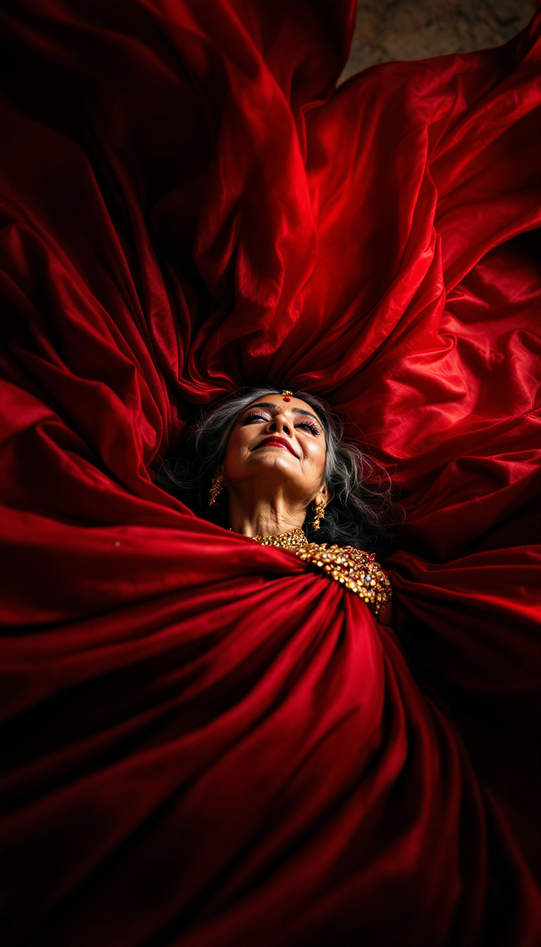 FLUX prompt: Fashion photograph in the style of “bug’s-eye view... - FLUX