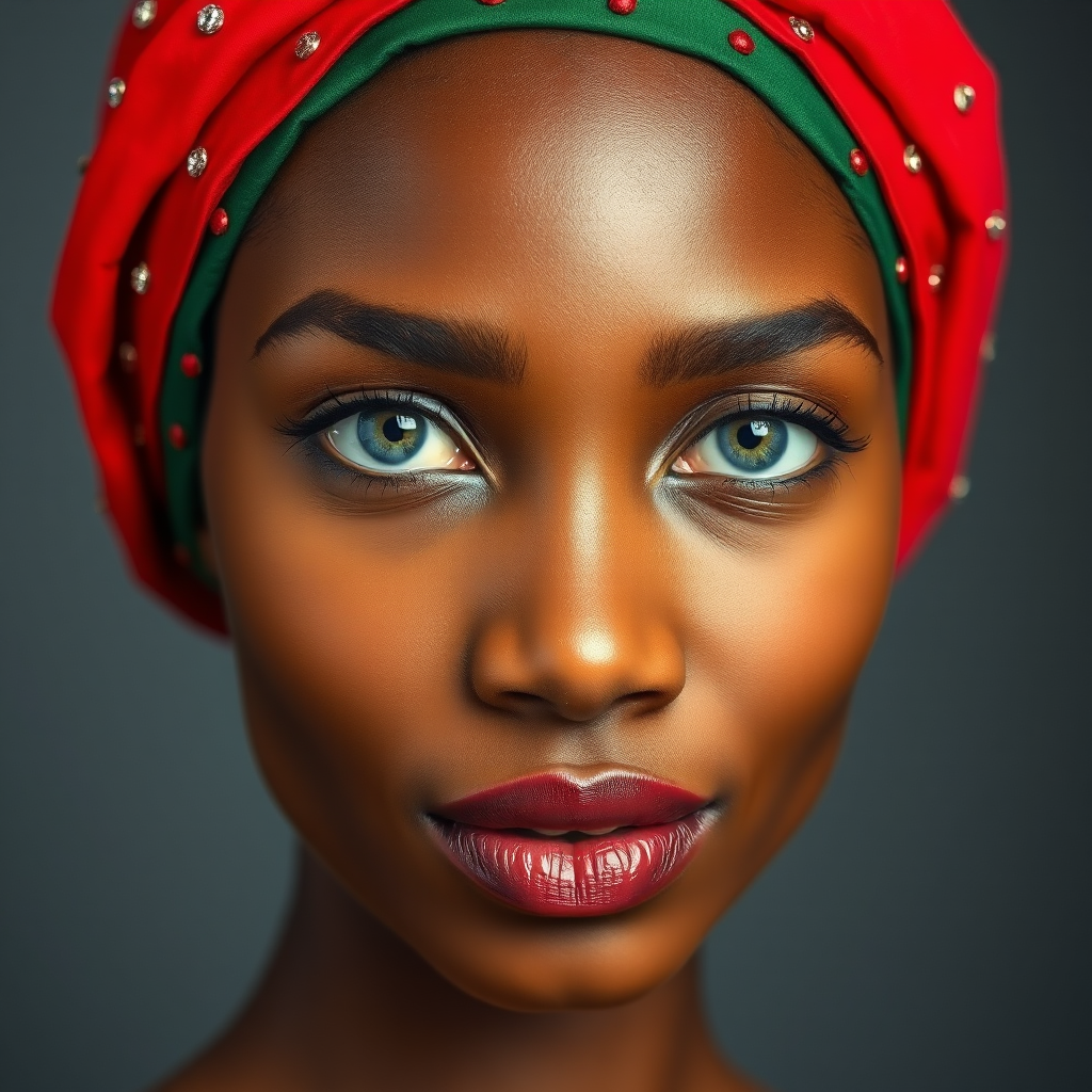 FLUX prompt: The image features a close-up of an African girl f... - FLUX