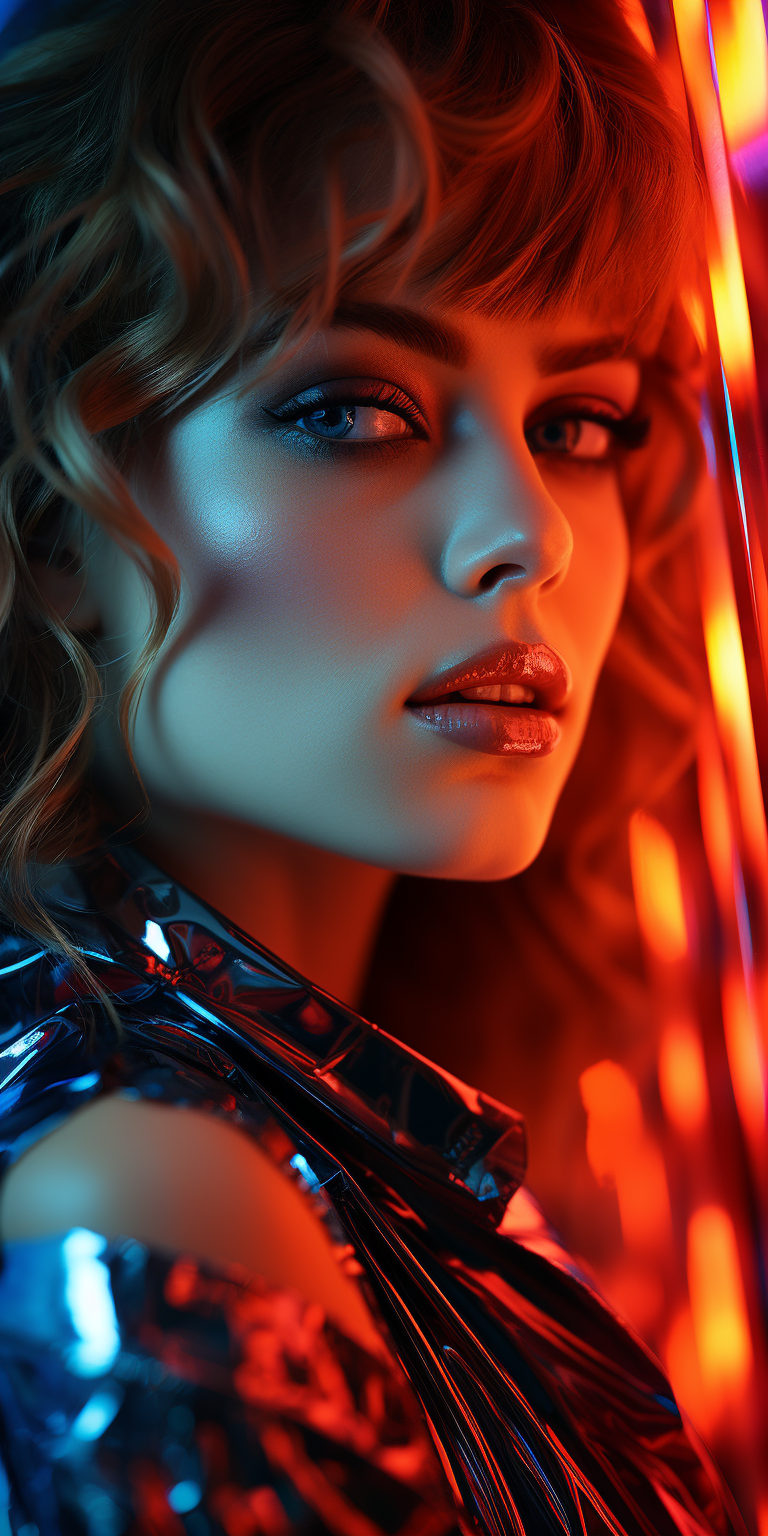 AI generated: Midjourney prompt: beautiful girl in an illusive neon lights photo, i... (Midjourney - Photography)