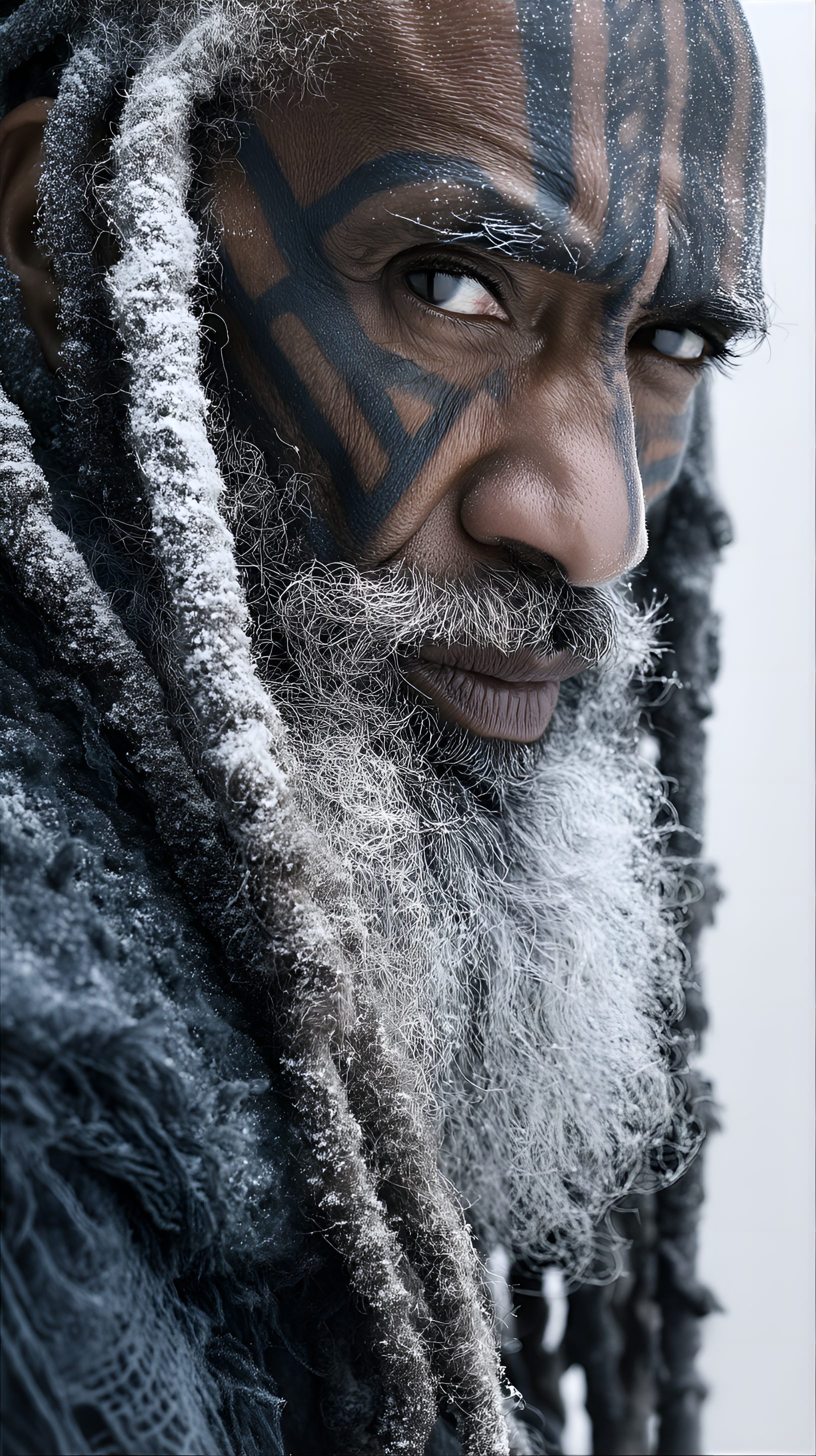 AI generated: Midjourney prompt: Mature Black man, 50s-60s, with intricately patter... (Midjourney - Animals & Nature)