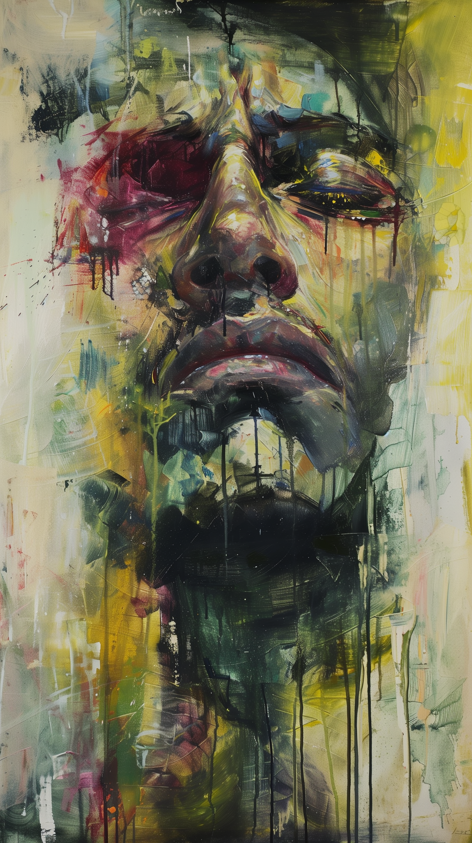 AI generated: Midjourney prompt: artistic, oil painting, avant garde, man, agonized... (Midjourney - Concept Art)