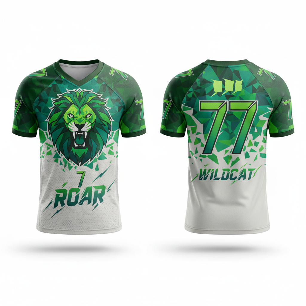 صورة مولدة بالذكاء الاصطناعي: Nano Banana prompt: back and front mock up t-shirt with green the... (نموذج Nano Banana - حيوانات وطبيعة)