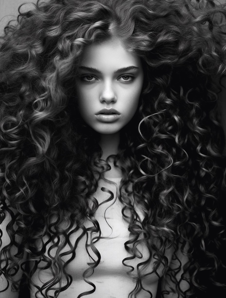 صورة مولدة بالذكاء الاصطناعي: Midjourney prompt: a black and white photo of a woman , i-d magazine,... (نموذج Midjourney - أزياء وموضة)
