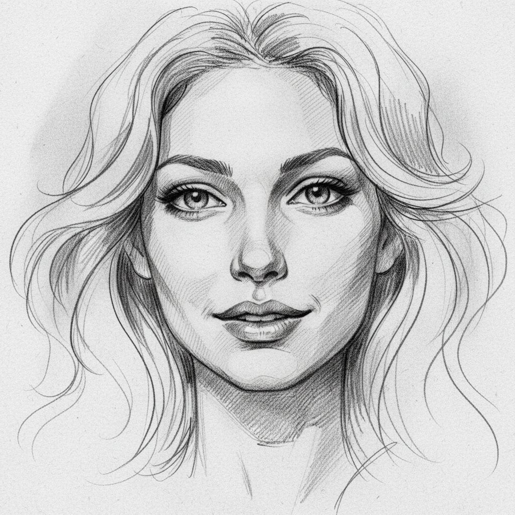 AI generated: Nano Banana prompt: sketch of a woman's face, expressive line-work, in... (Nano Banana - Portraits)