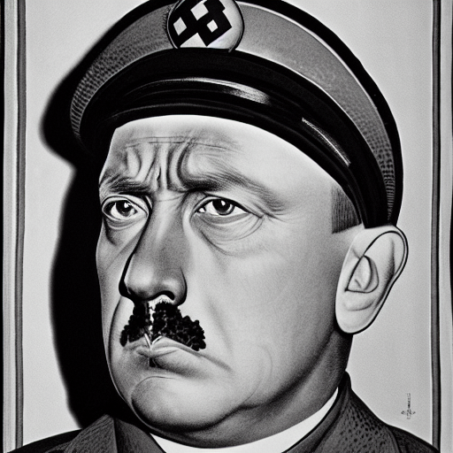 Stable Diffusion prompt: shocked face of Adolf Hitler,, h...