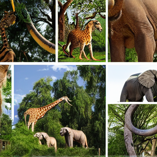 Stable Diffusion prompt: A zoo with many animals. Include...