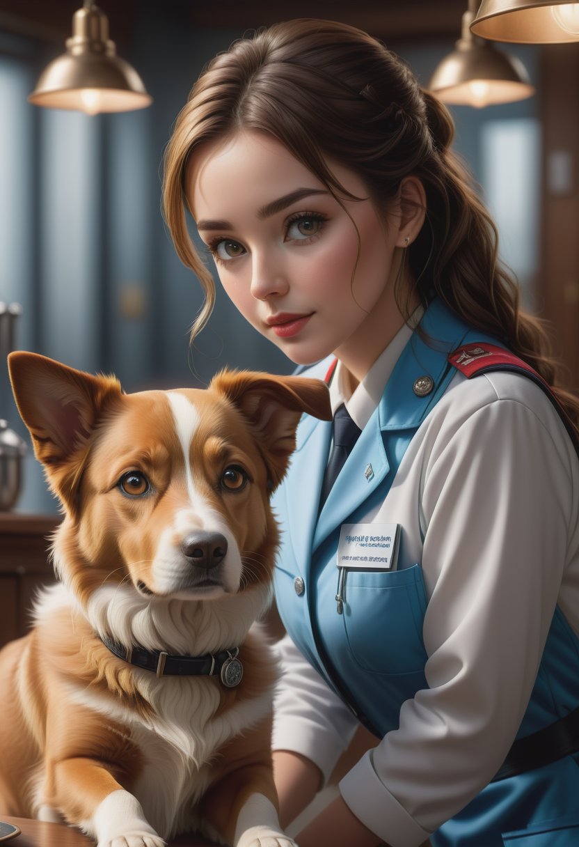 صورة مولدة بالذكاء الاصطناعي: Stable Diffusion prompt: hyper realistic to a (beautiful vet girl in her ve... (نموذج Stable Diffusion - صور شخصية)