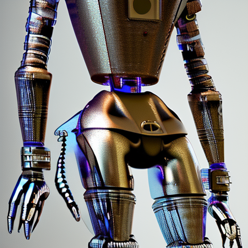 Stable Diffusion prompt: humanoid figure with a metallic ...