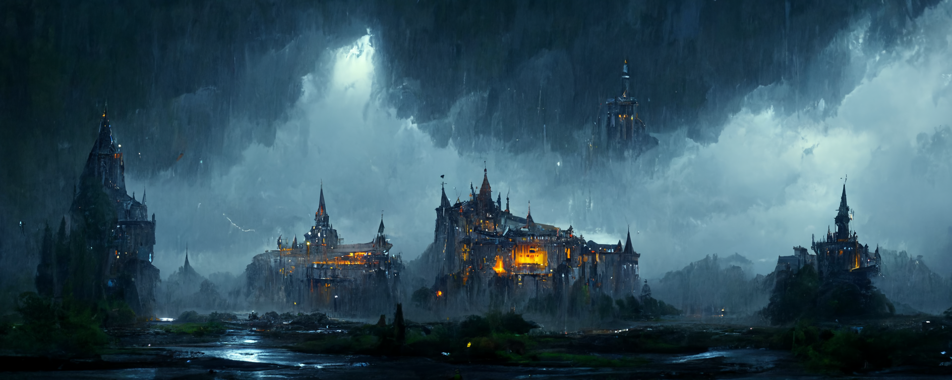 Midjourney prompt: Environment castle nathria in world of...