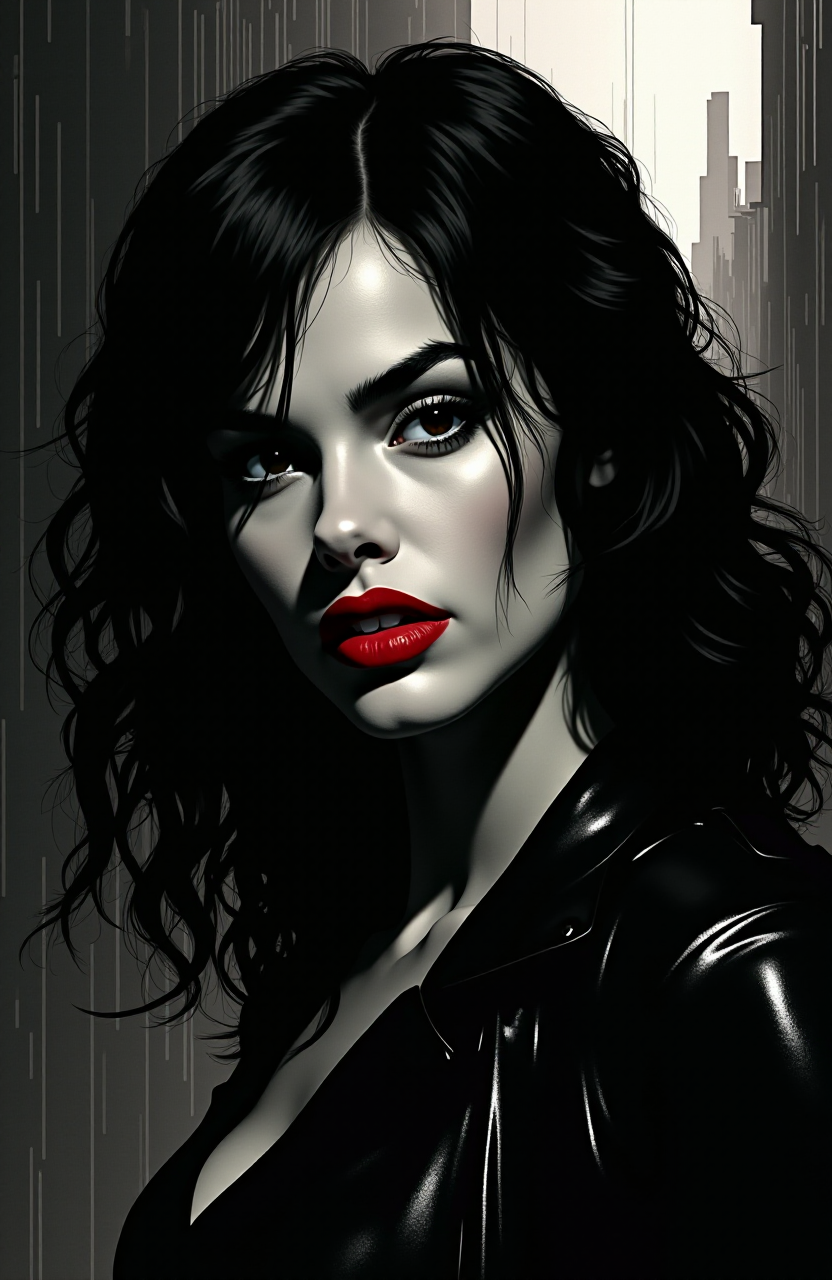 AI generated: FLUX prompt: Create a dramatic, high-contrast portrait of a wom... (FLUX - Portraits)