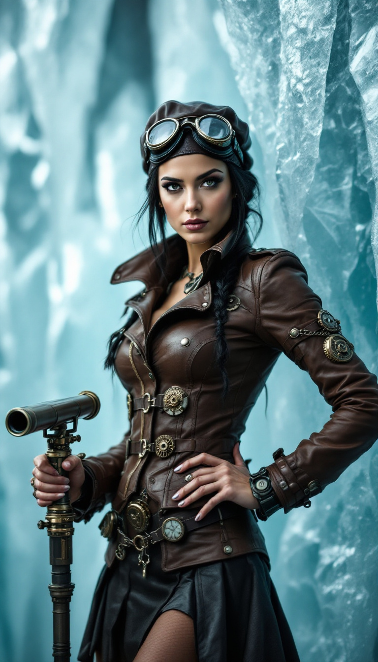 AI generated: FLUX prompt: A powerful portrait of a determined woman, her gaz... (FLUX - Fashion)