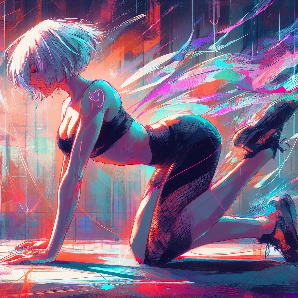 AI generated: DALL·E prompt: aesthetic, painterly style, modern ink, Rei Ayanam... (DALL·E - Anime)
