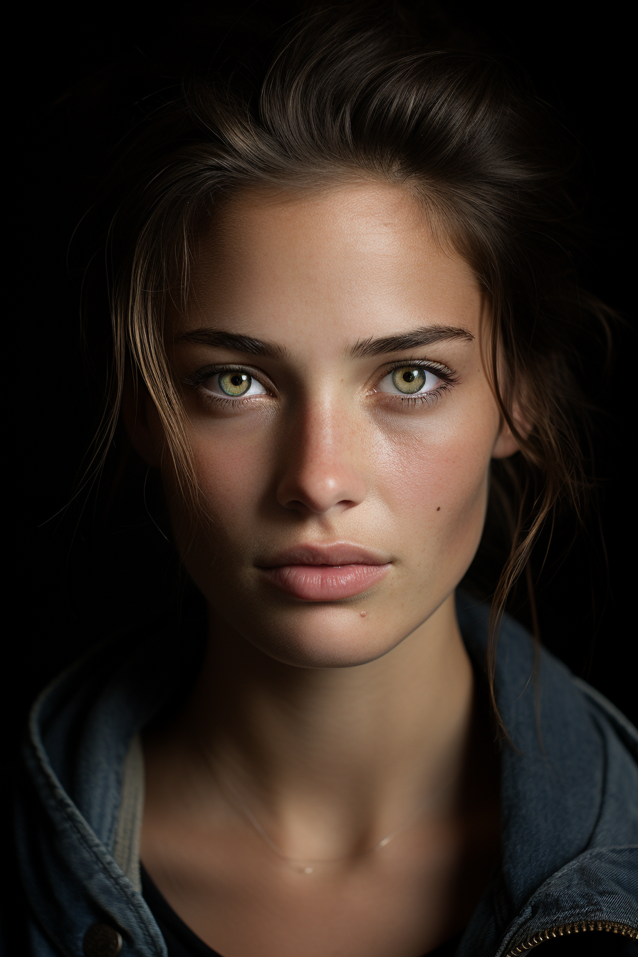 AI generated: Midjourney prompt: Ultra-realistic photograph of a young woman with a... (Midjourney - Portraits)