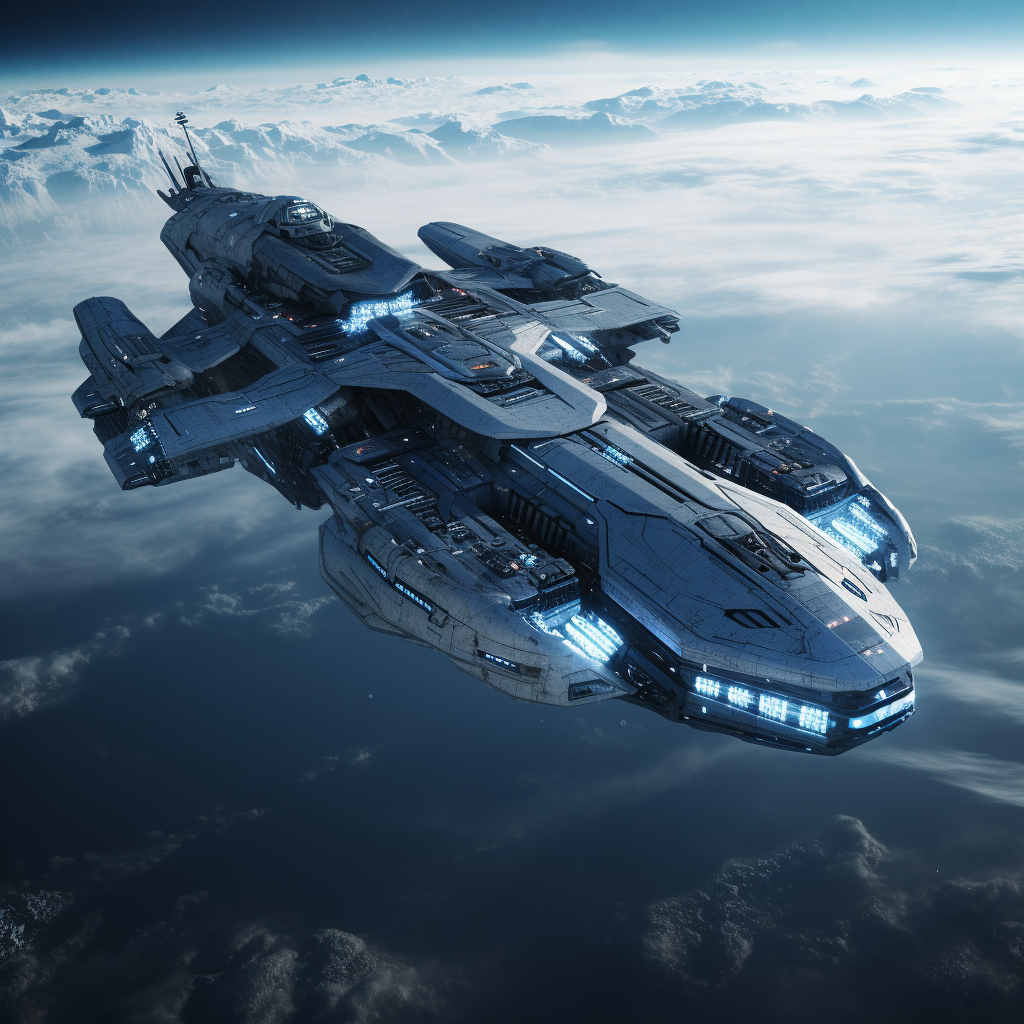 AI generated: Midjourney prompt: spacecraft in action, star wars, in the style of o... (Midjourney - Concept Art)